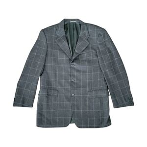 Trussini Boyds Philadelphia Men's IT 50/US 40 Wool Suit Jacket Dark Gray Plaid